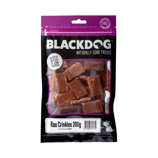 200gm Blackdog Kangaroo Dog Treats Crinkles