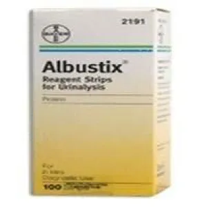 Albustix Reagent Strips for Urinalysis, Tests for Protein - 100 ea