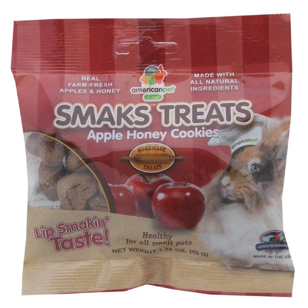 American Pet Diner Smaks Treats Apple Honey Cookies For Small Animals 1.75oz