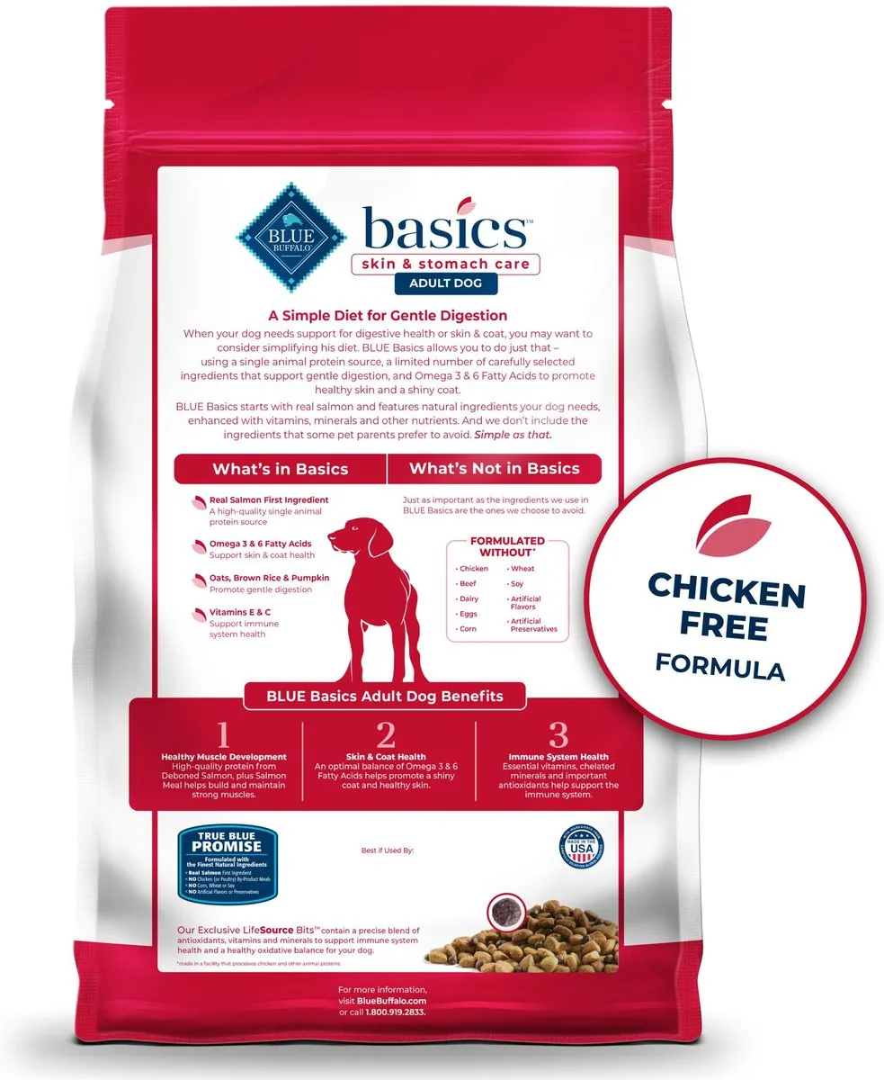 Blue Buffalo Basics Skin & Stomach Care Grain-Free Formula Salmon & Potato Recipe Adult Dry Dog Food