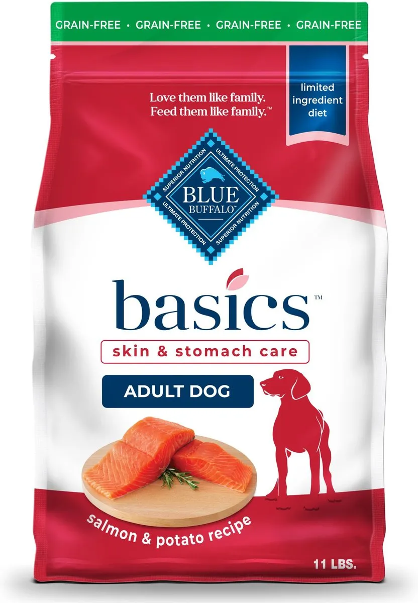 Blue Buffalo Basics Skin & Stomach Care Grain-Free Formula Salmon & Potato Recipe Adult Dry Dog Food