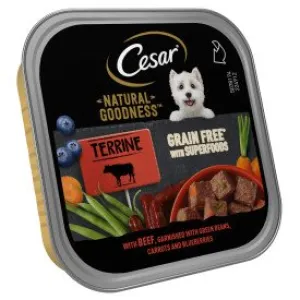 Cesar Natural Goodness  Grain Free Adult Dog Food Beef Terrine 16 x 100g Tray