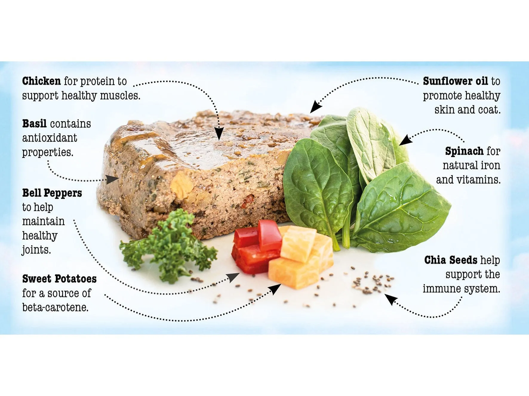 Chicken with Spinach,Sweet Potato and Peppers 390g /Little BigPaw