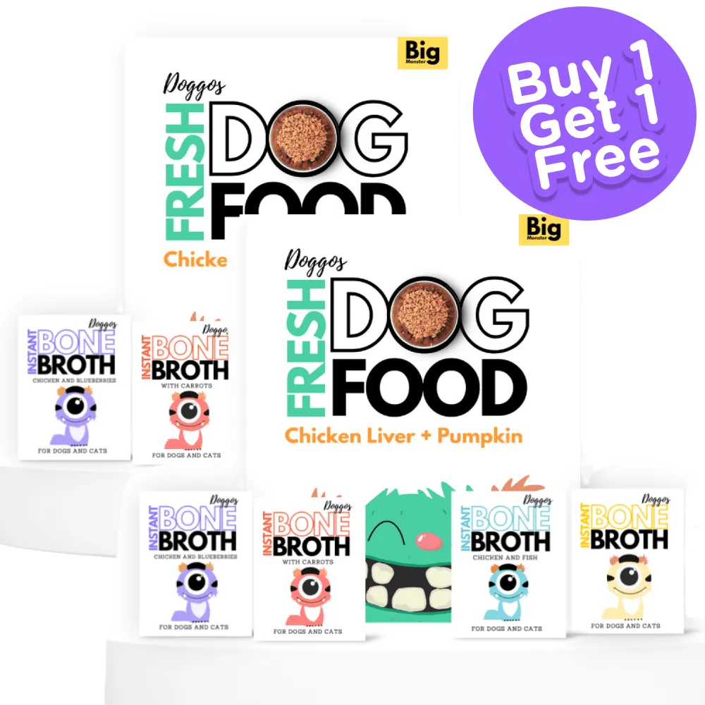 Doggos The Super Monster Club Fresh Food and Bone Broth for Dogs (Buy 1 Get 1) (Limited Shelf Life)