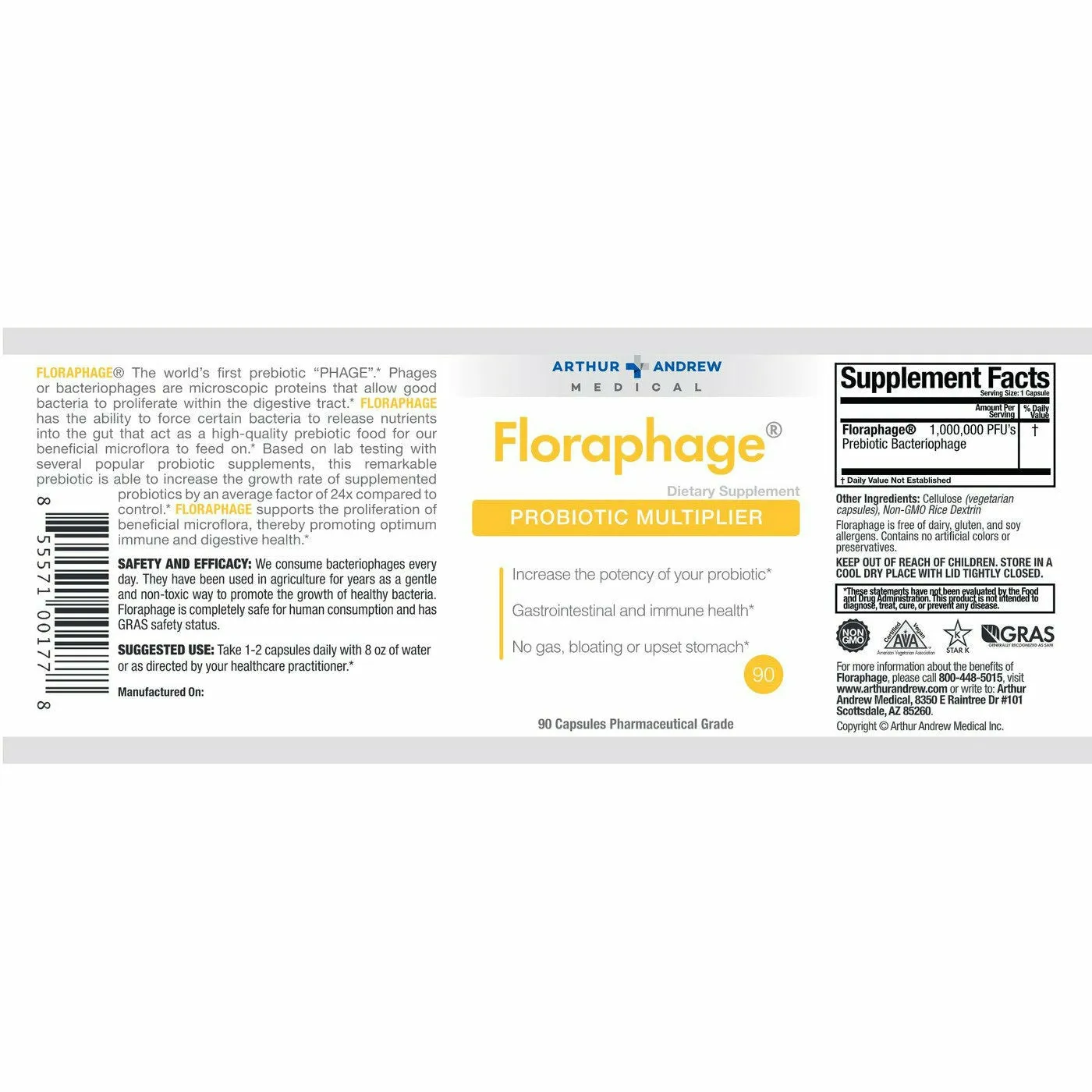 Floraphage 90 caps by Arthur Andrew Medical Inc.