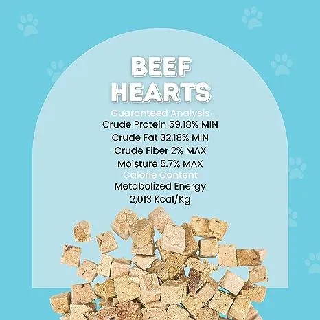 Freeze Dried Beef Hearts for Dogs & Cats