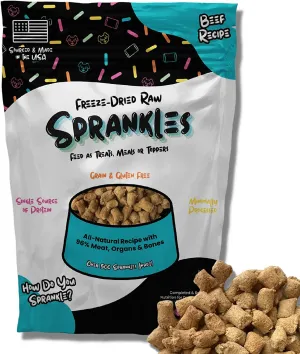 Freeze Dried Raw Meal Toppers For Dogs, Beef Recipe