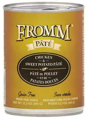 Fromm Grain Free Chicken and Sweet Potato Pate Canned Wet Food for Dogs