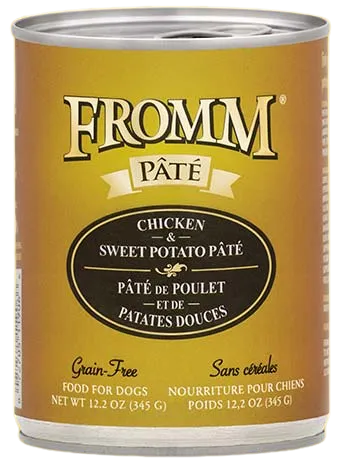 Fromm Grain Free Chicken and Sweet Potato Pate Canned Wet Food for Dogs