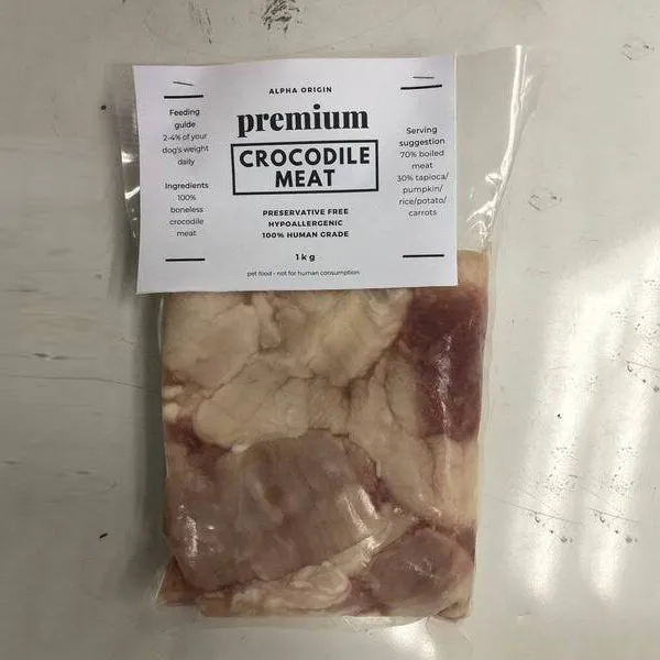 *FROZEN* Alpha Origin Premium Boneless Crocodile Meat 1kg