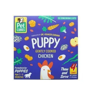 *FROZEN* Petcubes Puppy Gently Cooked Chicken 2.25kg (7 x 320g)