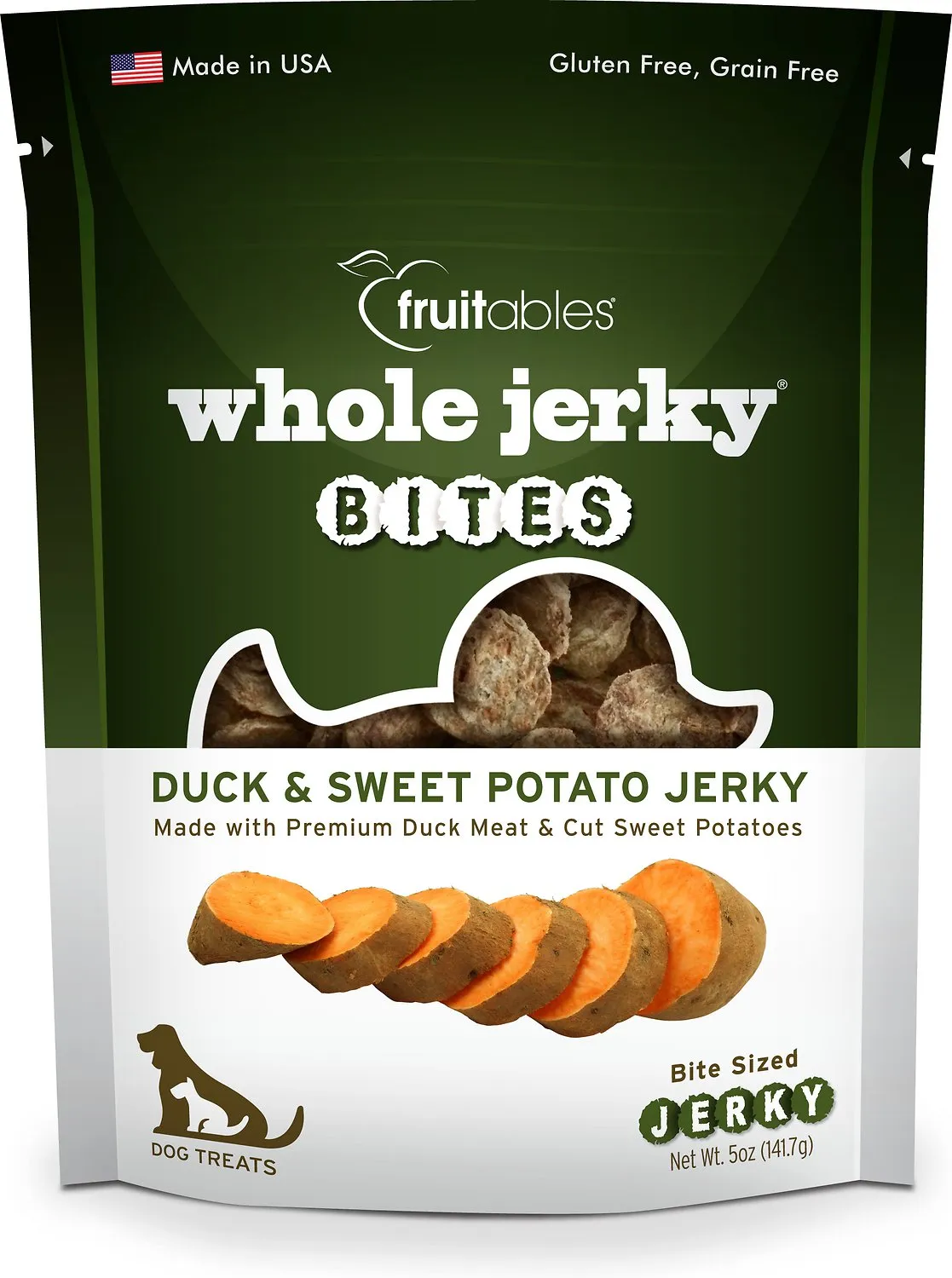 Fruitables Whole Jerky Bites Duck & Sweet Potato Jerky Dog Treats 5oz