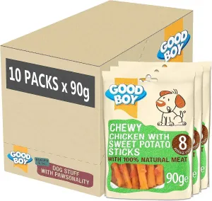 Good Boy Chewy Chicken With Sweet Potato Sticks 10 x 90g