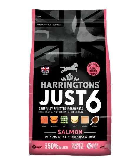 Harringtons Just 6 Salmon Grain Free Dry Dog Food - 2KG