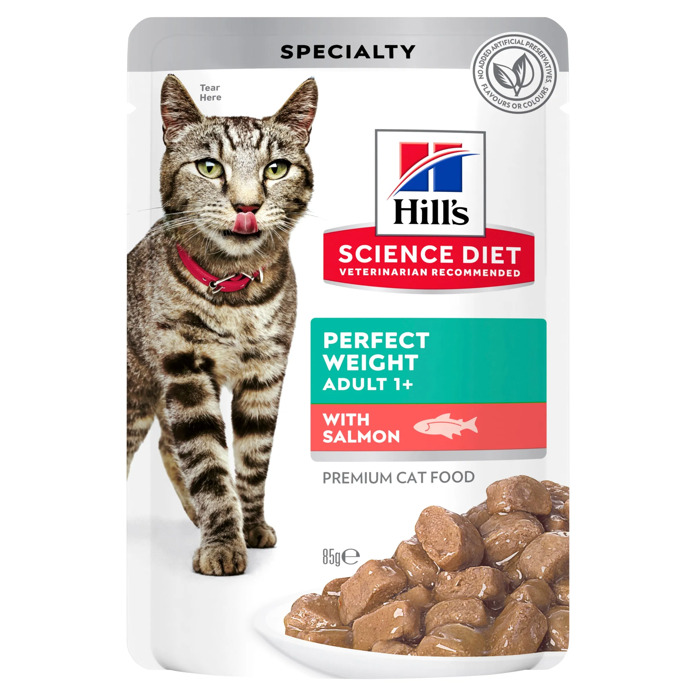 Hill's Science Diet Adult Perfect Weight Salmon Pouch Cat Food 85g x 12