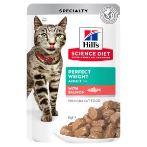 Hill's Science Diet Adult Perfect Weight Salmon Pouch Cat Food 85g x 12