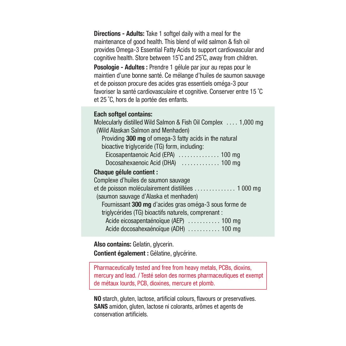 Jamieson Wild Salmon and Fish Oil 1000mg,  bonus 180 20SG