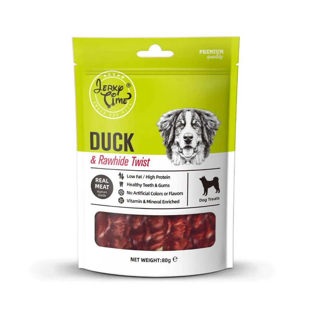 Jerky Time Dog Duck & Rawhide Twist 80g