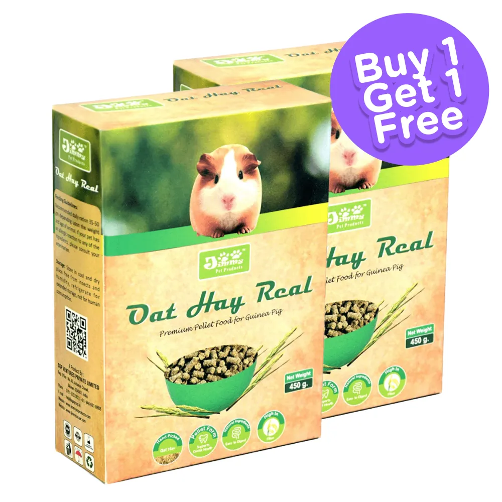 JiMMy Oat Hay Real High Fiber Pellet Guinea Pig Food (Limited Shelf Life) (Buy 1 Get 1)