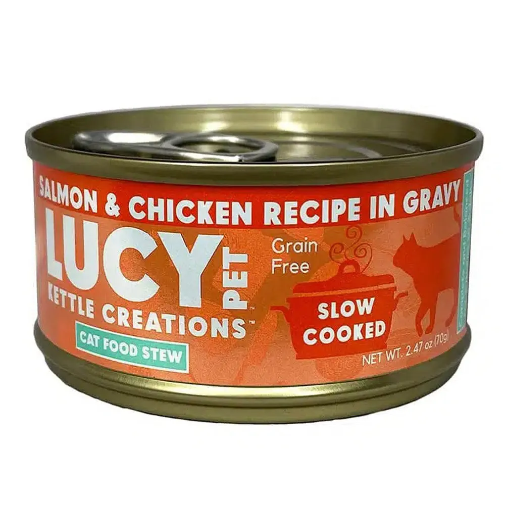 Lucy Pet Kettle Creations Chicken and Salmon Recipe in Gravy Cat Food 2.47oz