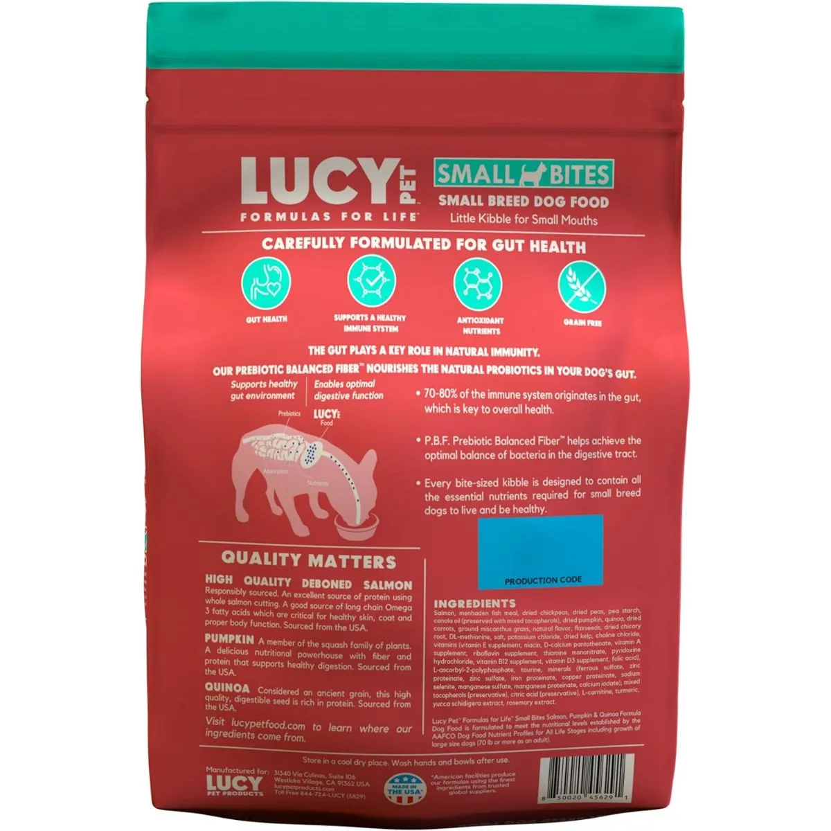 Lucy Pet Salmon Pumpkin & Quinoa Small Bites Dry Dog Food 4.5lb