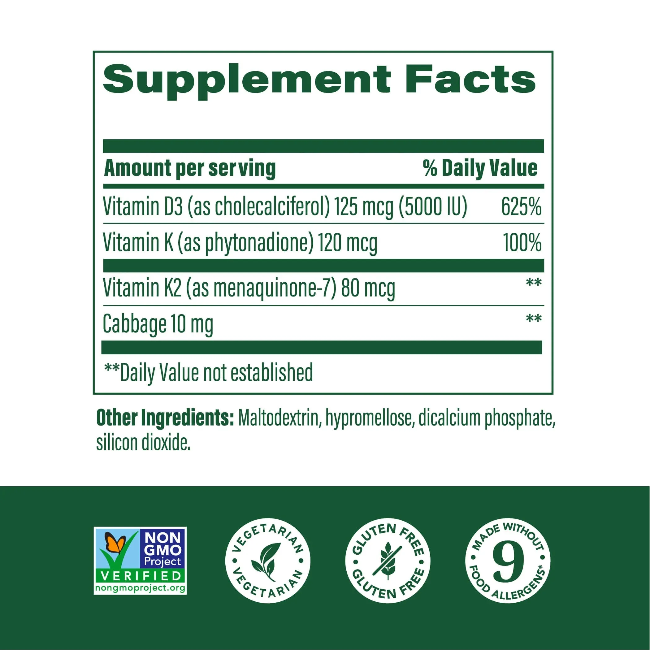 MegaFood Vitamin D3 with K & K2