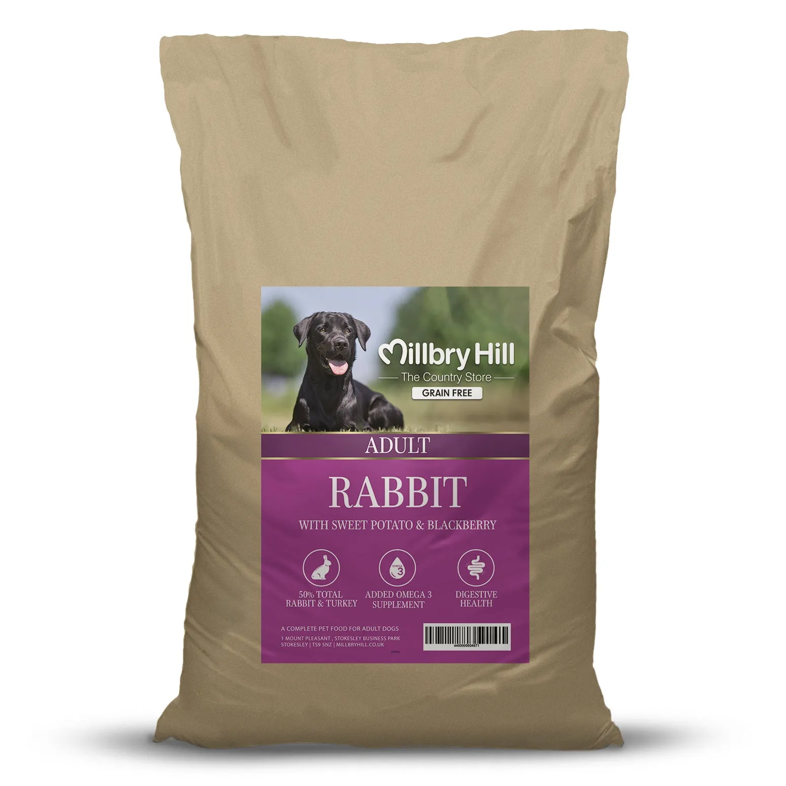 Millbry Hill Grain Free Adult Dog with Rabbit, Sweet Potato & Blackberry