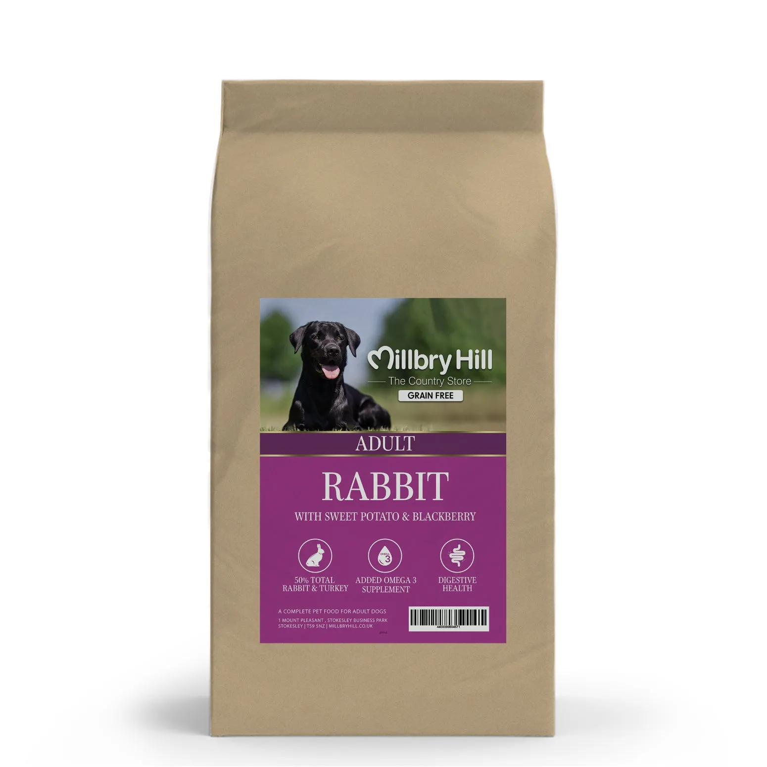 Millbry Hill Grain Free Adult Dog with Rabbit, Sweet Potato & Blackberry