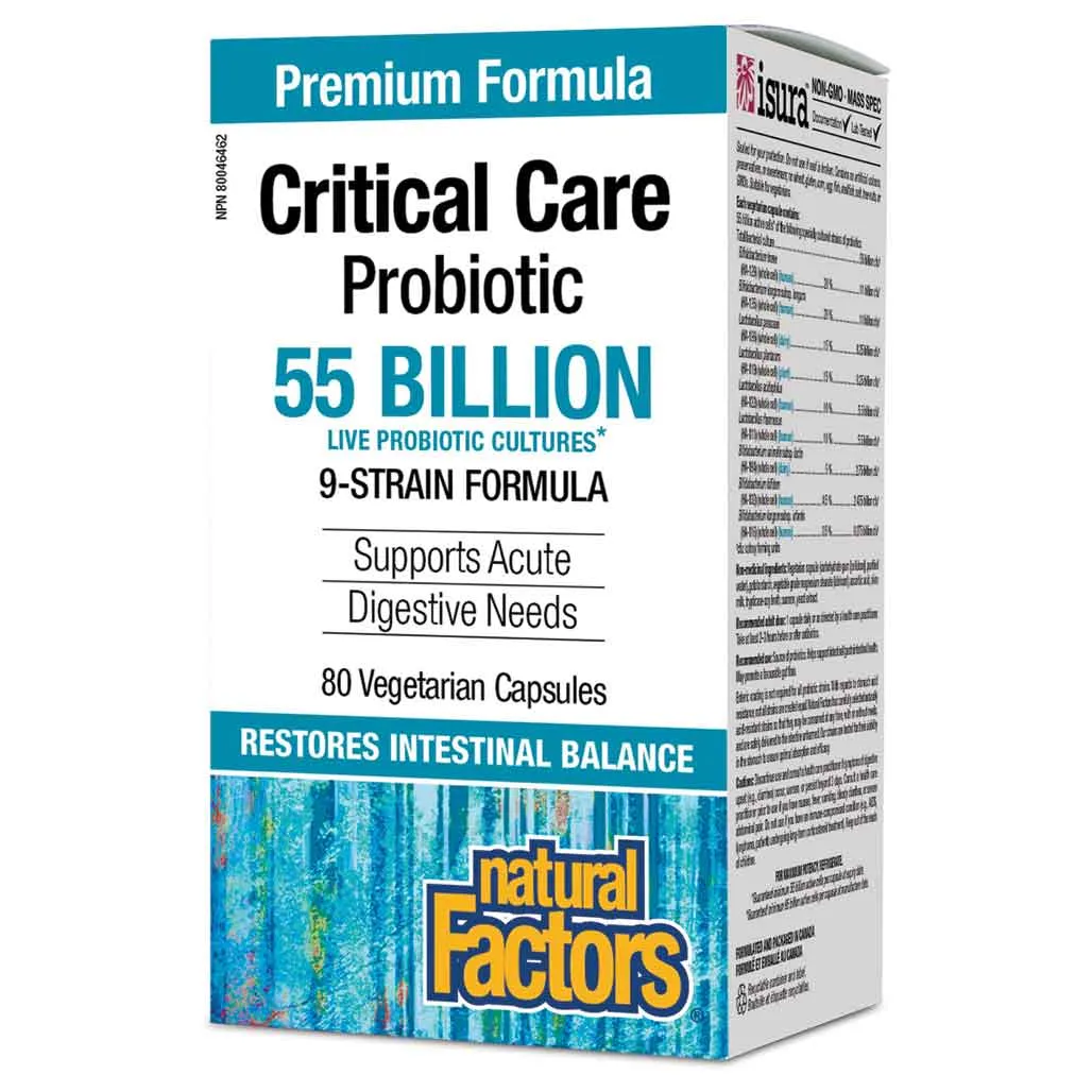 Natural Factors Critical Care Probiotic 55 Billion (80 VCaps)