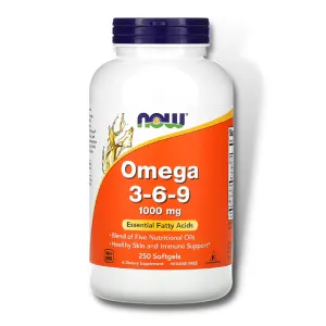 NOW Omega 3-6-9 1000mg 250 Softgels Exp Jan 2027