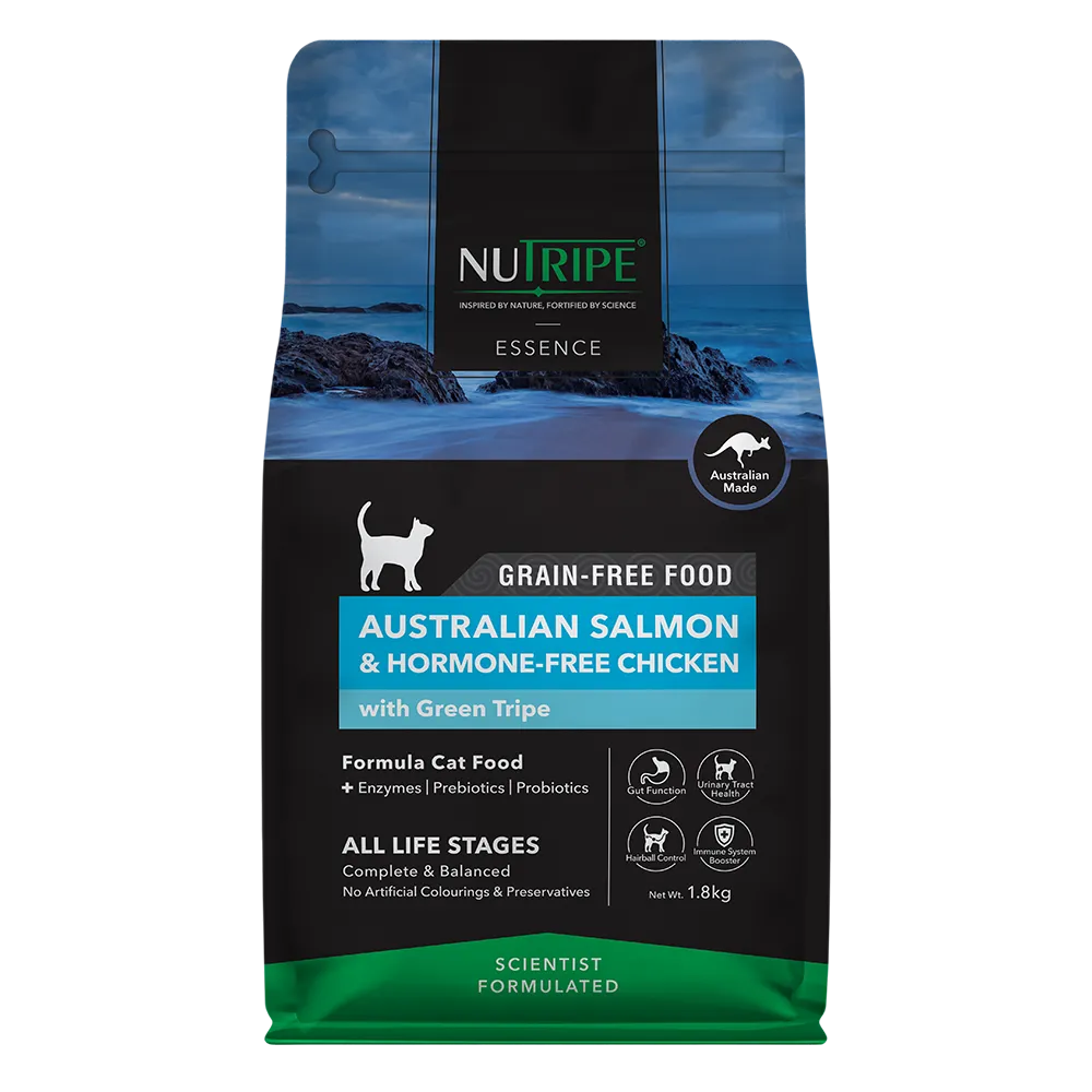 Nutripe Cat Essence Australian Salmon & Hormone-Free Chicken with Green Tripe 1.8kg