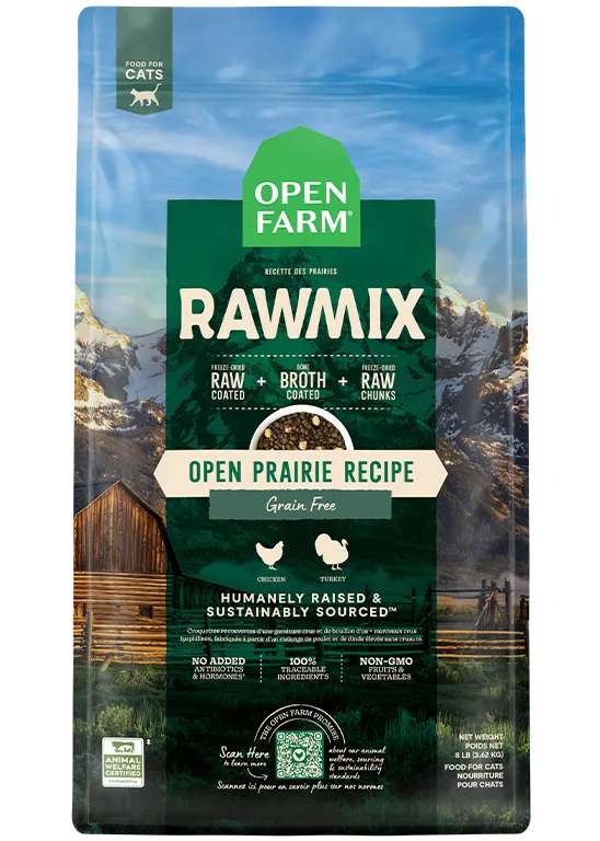 Open Farm Open Prairie Grain-Free RawMix Cat Food  8lb