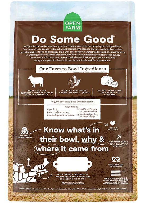 Open Farm Pasture-Raised Lamb & Ancient Grains , Dry Dog Food