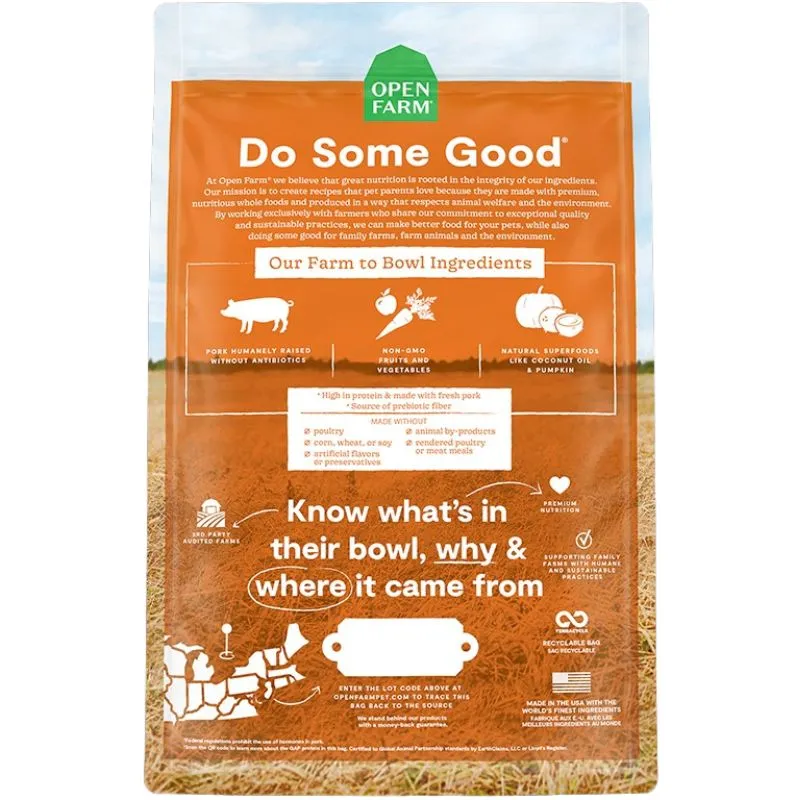 Open Farm Pork Veggies Grain-Free Dry Dog Food 22lb