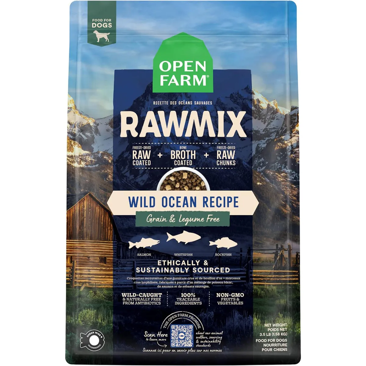 Open Farm Wild Ocean Grain-Free RawMix Dog Food 3.5lb