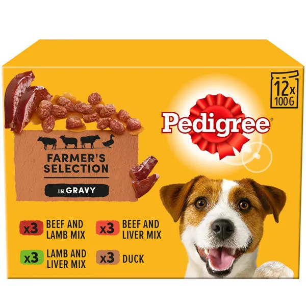 Pedigree | Wet Dog Food Pouches | Farmer's Selection in Gravy - 12 x 100g