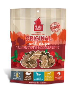 Plato Real Strips Turkey With Cranberry Meat Bar Dog Treats