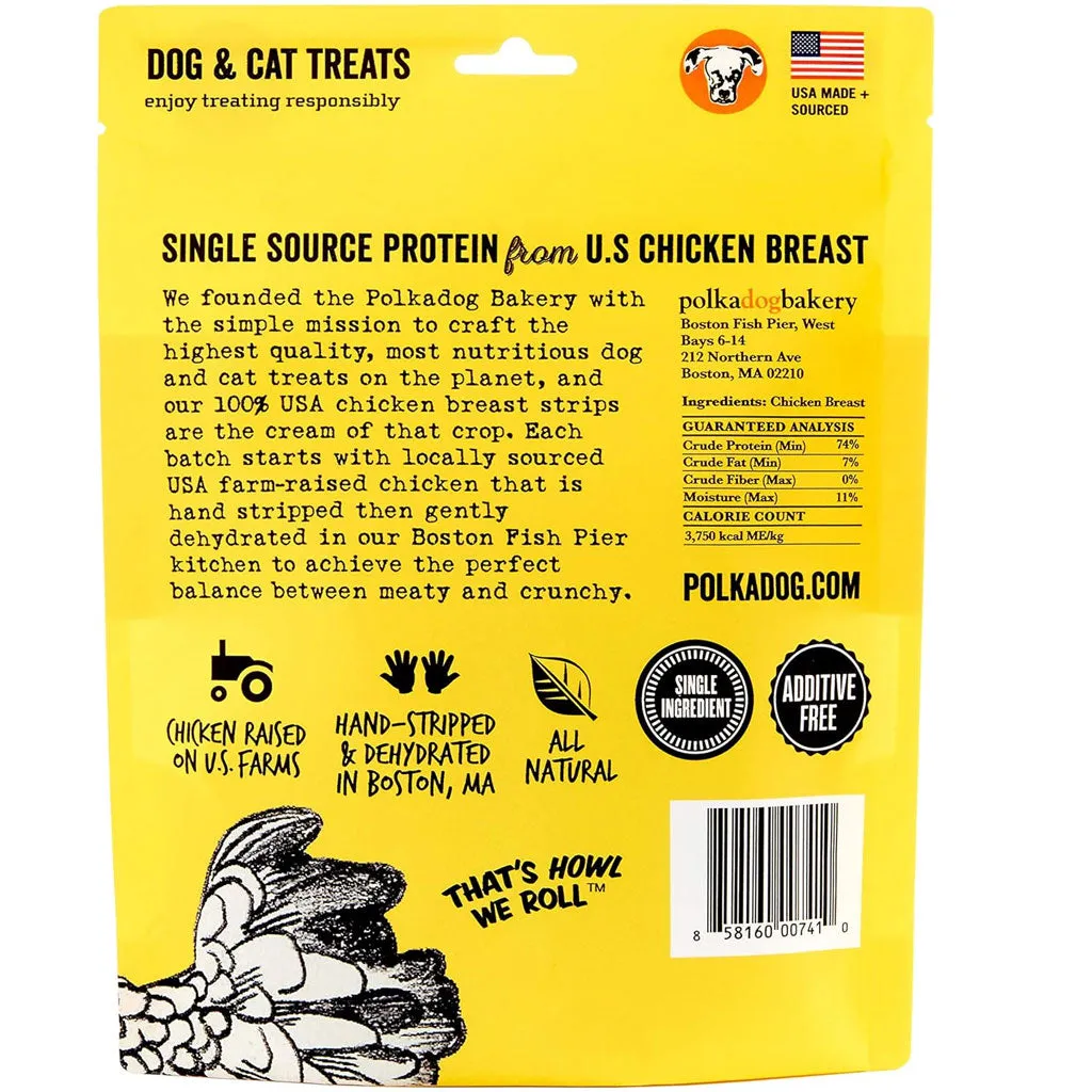 Polkadog Shorties Chicken Strips Jerky For Dogs & Cats, 3-oz