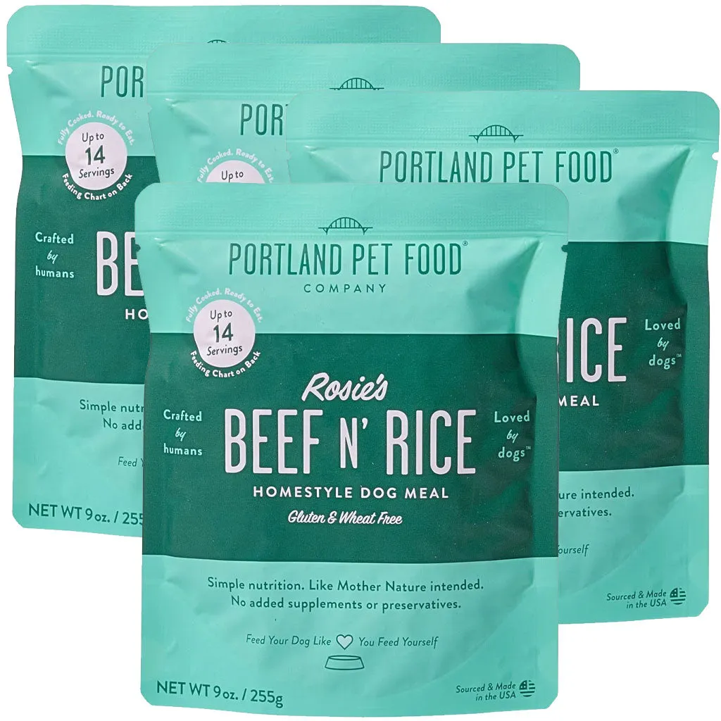 Portland Pet Food Company Rosie's Beef N' Rice Homestyle Wet Dog Food Topper, 9-oz