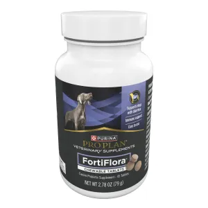 Purina Pro Plan Veterinary Supplements FortiFlora Chewable Dog Probiotic Supplement Tablets - 45ct Canister