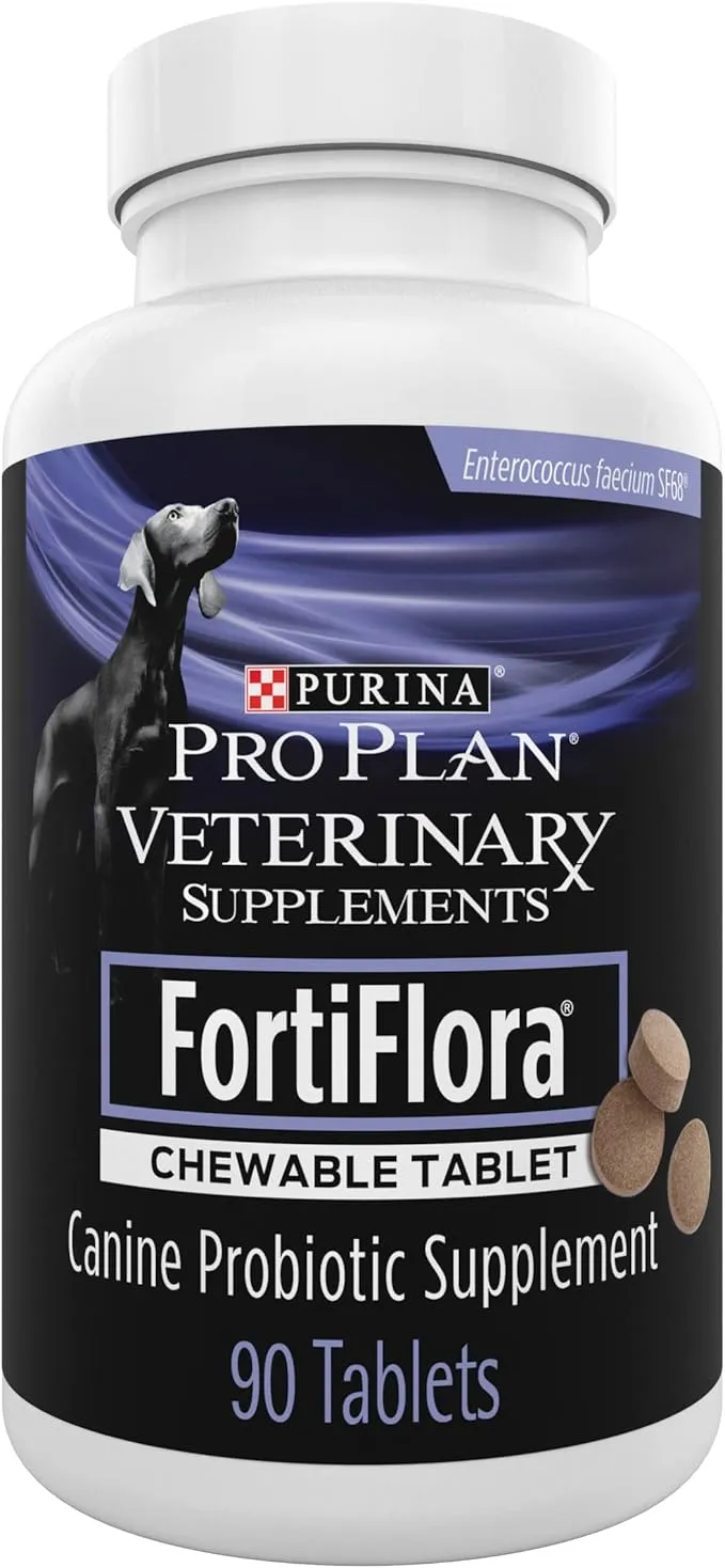 Purina Pro Plan Veterinary Supplements FortiFlora Chewable Dog Probiotic Supplement Tablets  - 90 ct. Canister