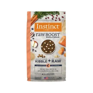 Raw Boost All Life Stages Whole Grain Kibble   Raw Dog Dry Food - Salmon & Brown Rice