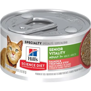 Science Diet Cat Adult 7  Senior Vitality Salmon & Vegetable Stew Wet Cat Food