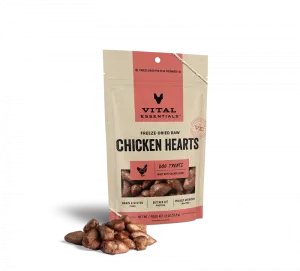 Vital Essentials Freeze Dried Chicken Hearts Dog Treats