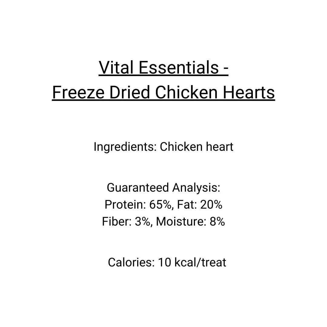 Vital Essentials Freeze-Dried Chicken Hearts