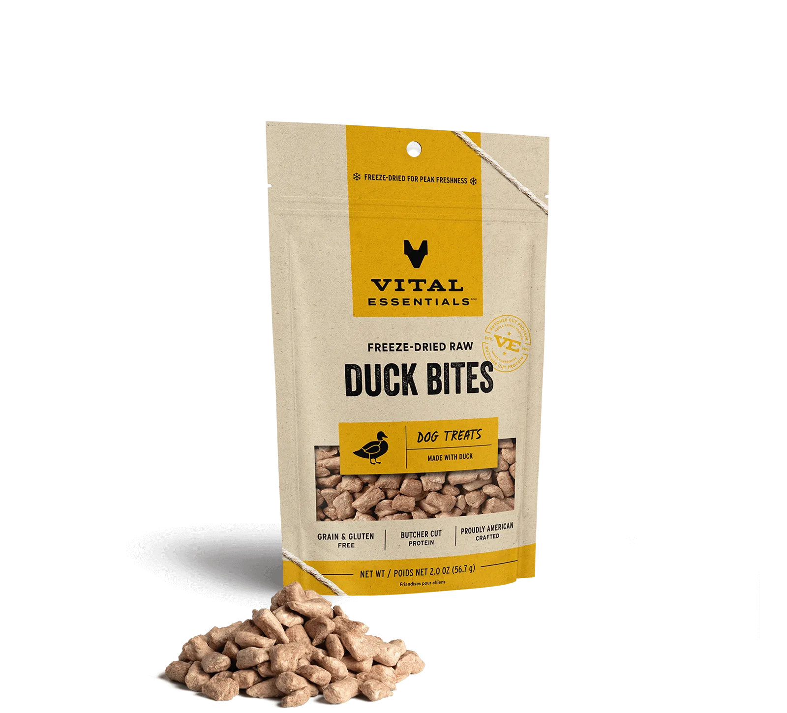 Vital Essentials Freeze-Dried Duck Bites Dog Treats