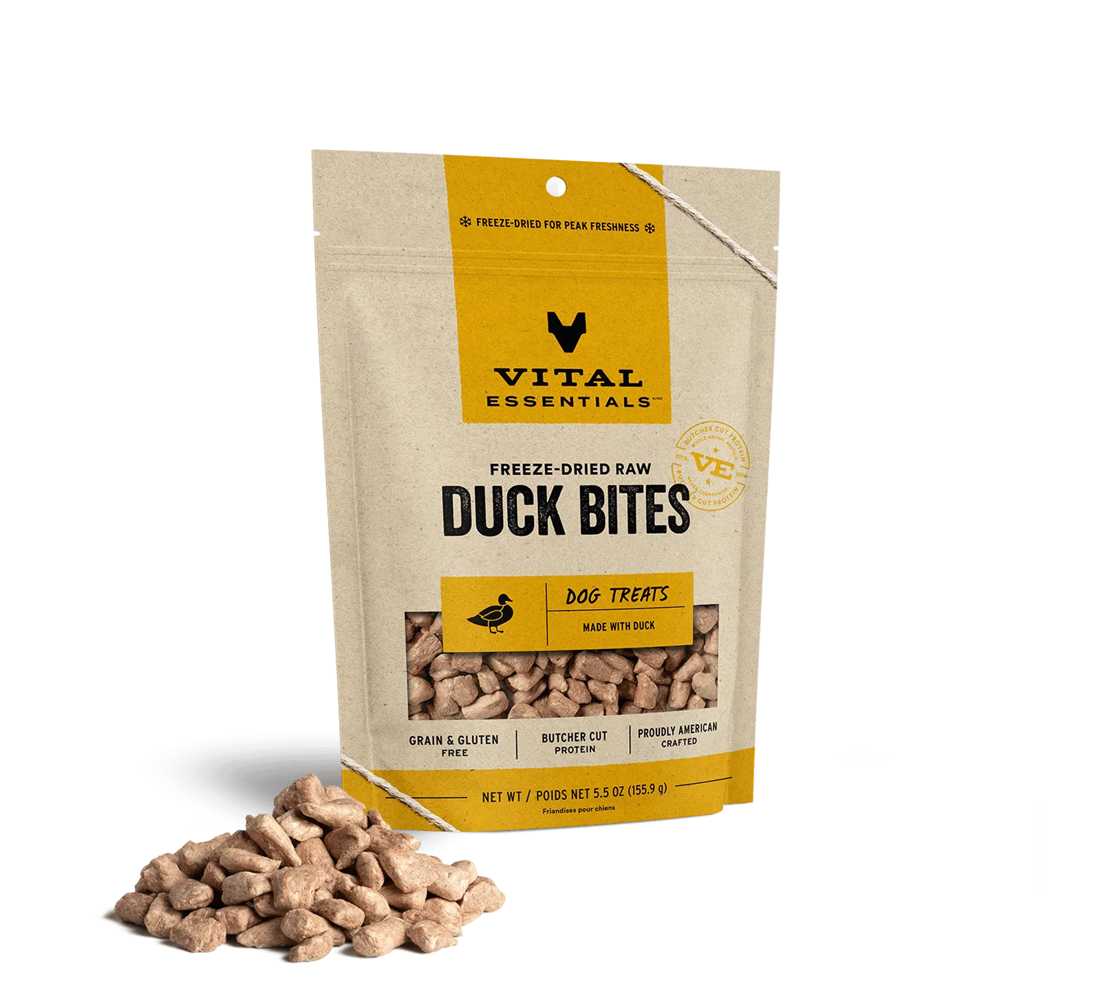 Vital Essentials Freeze-Dried Duck Bites Dog Treats