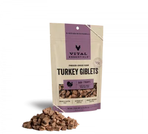 Vital Essentials Freeze Dried Raw Turkey Giblets Dog Treats,