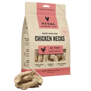 Vital Essentials Freeze-Dried Treat Dog Chicken Necks 9 oz