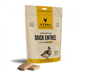 Vital Essentials Grain Free Duck Mini Patties Freeze Dried Raw Food for Cats